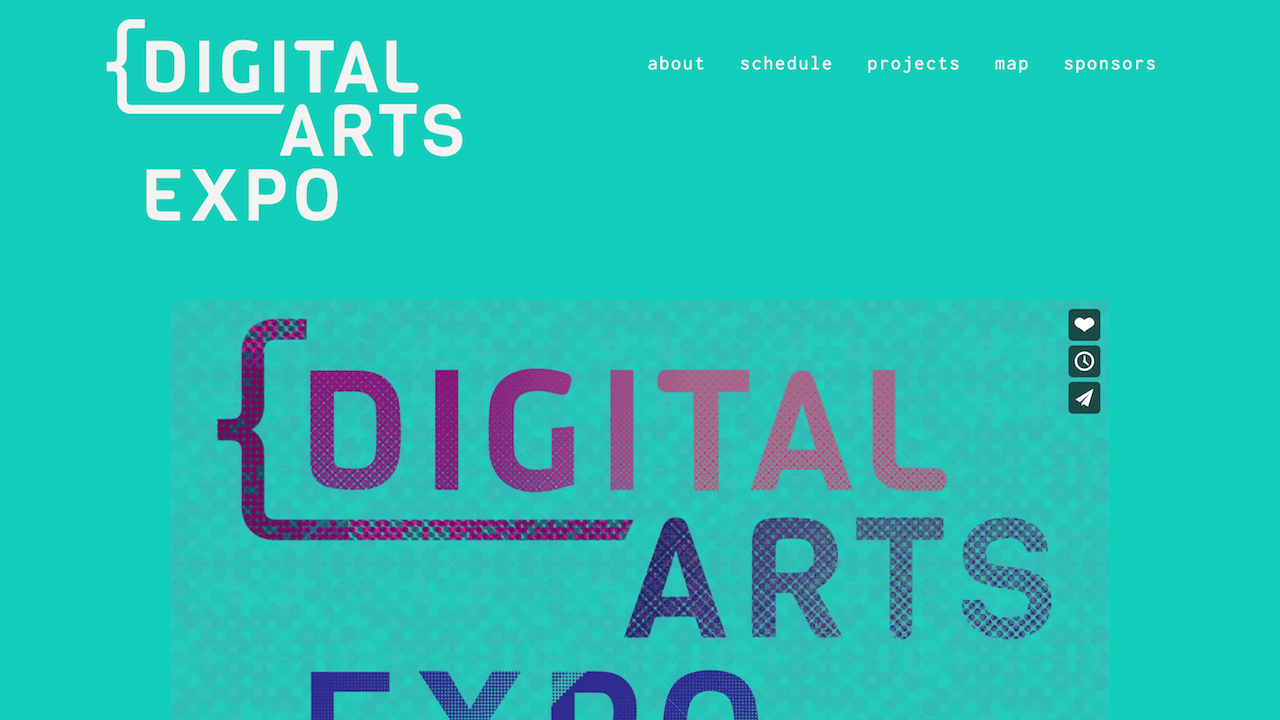 Screenshot of CalArts Digital Arts Expo Website 2016